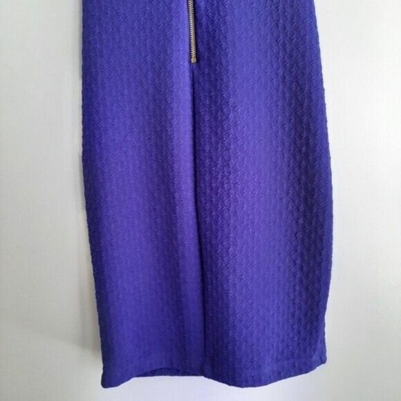 BISOU BISOU | NEW Sleeveless 3D Textured Sheath Dress Royal Blue Sz 6 - Picture 9 of 11